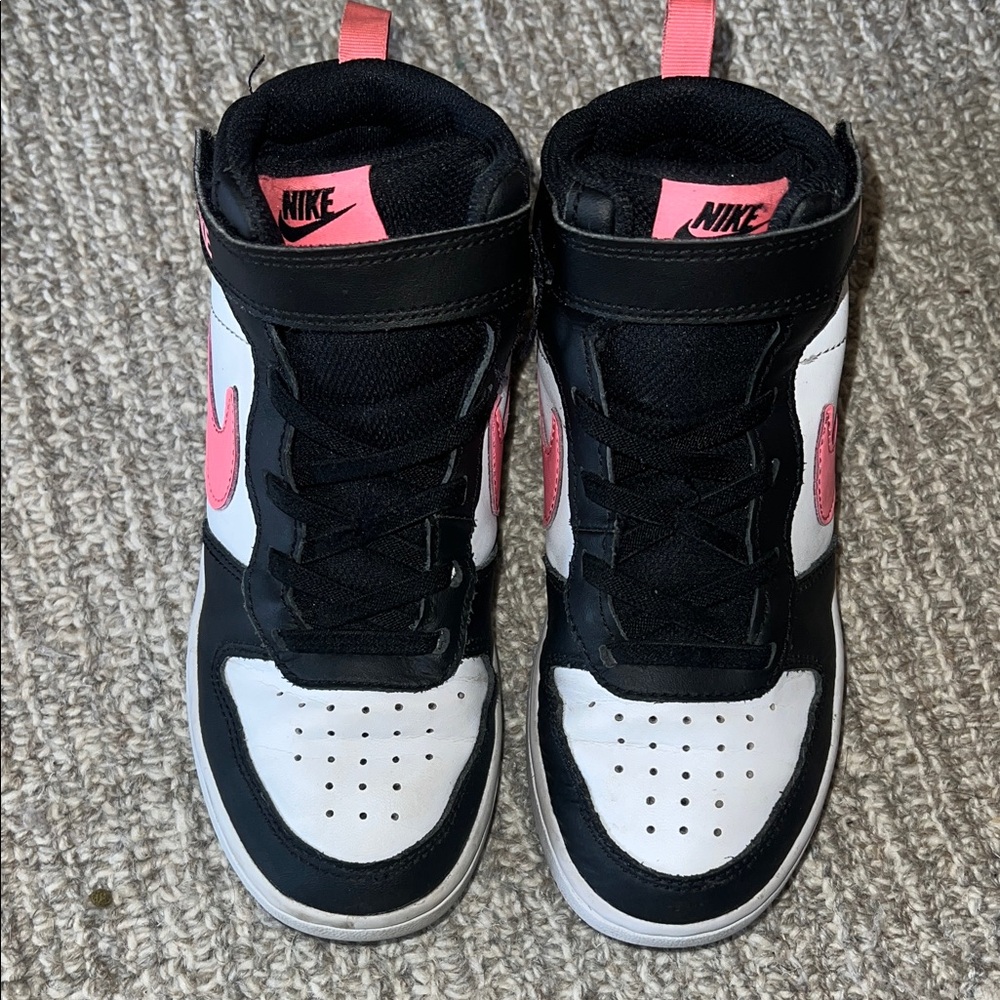 Nike Kids Black and Pink High-Top Sneakers